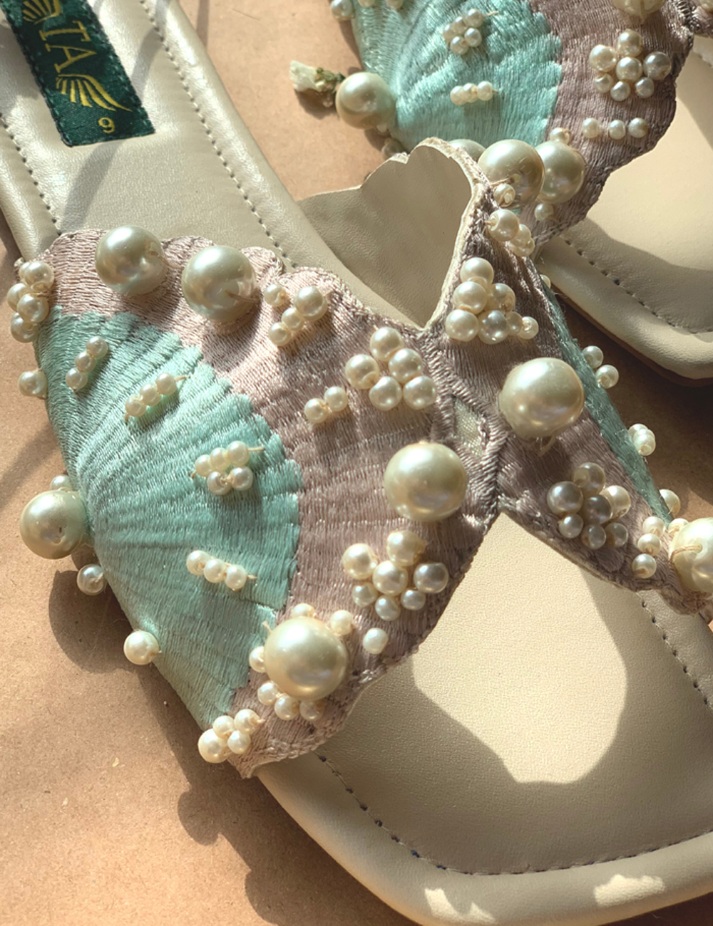 Ferozi Pearl Beauty Slippers