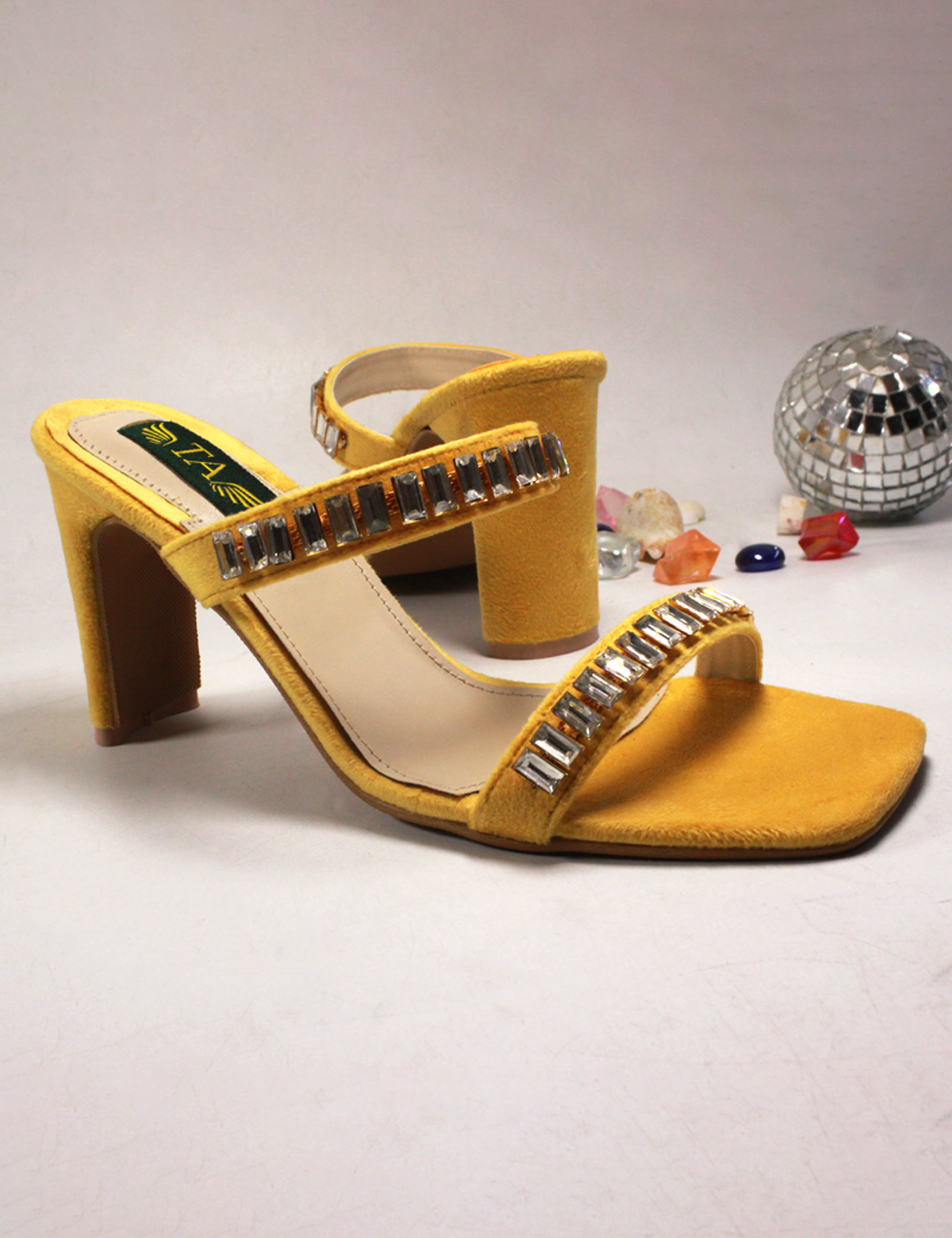 Fancy Yellow Crystal Heel