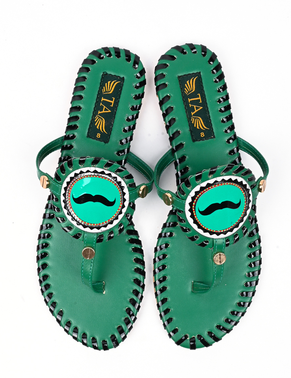 Casual Green Leather Chappal