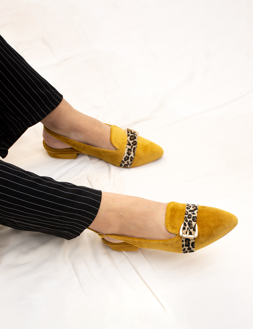 Yellow Velvet Sandals