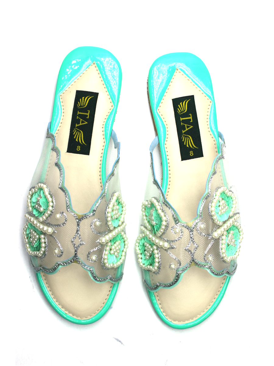 Ferozi Pearl Design Slippers