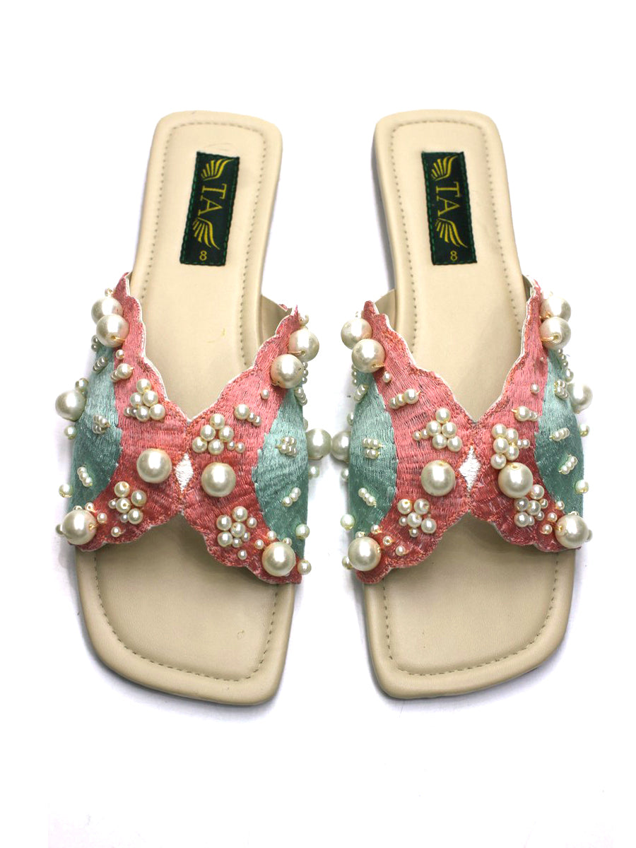 Ferozi Pearl Beauty Slippers