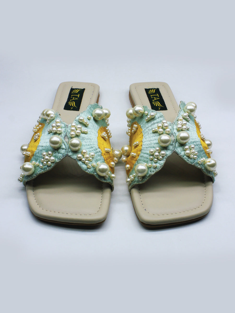 Ladies Slippers with Unique Pearl Beauty