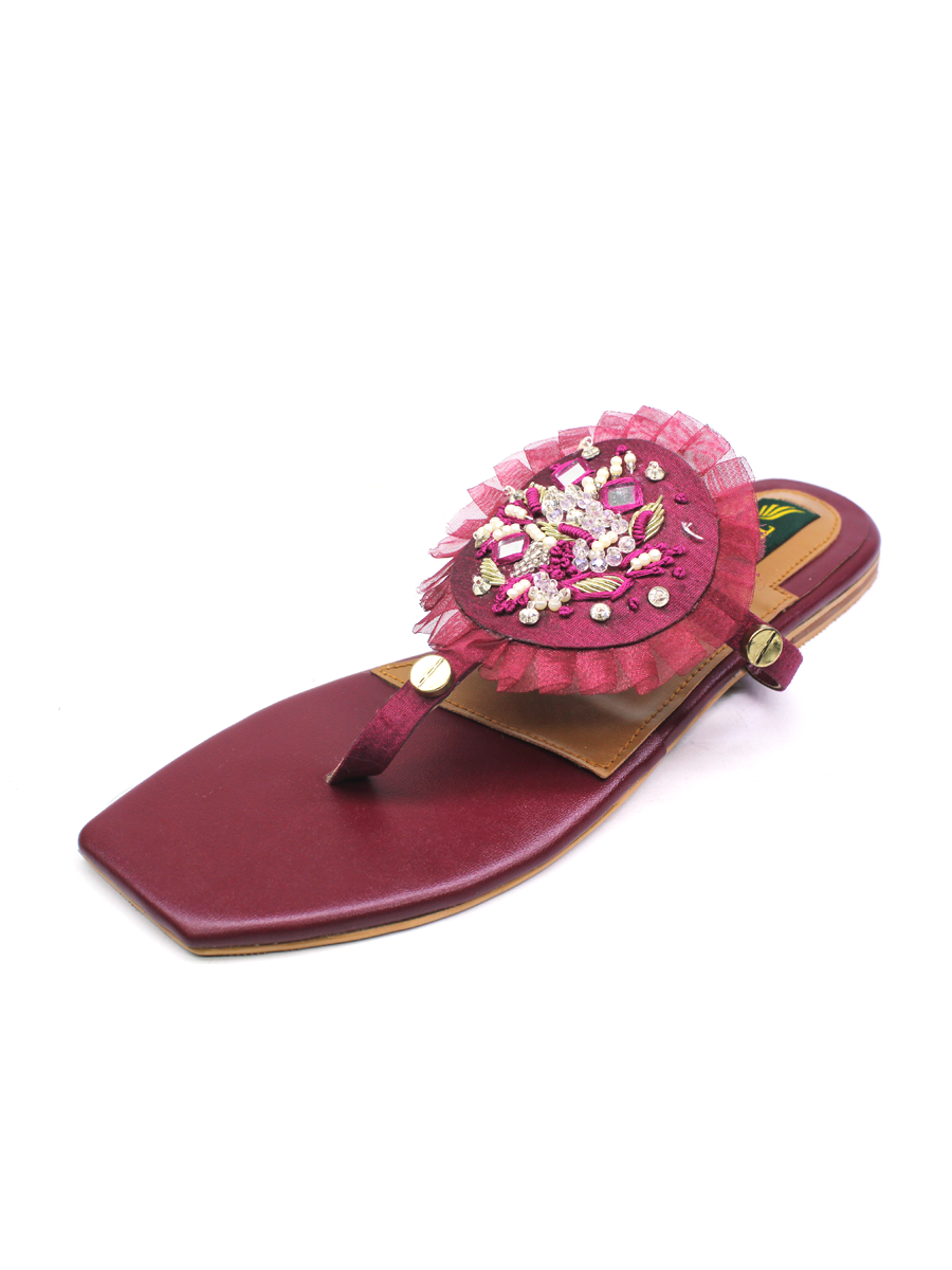 Ladies Embroidered Slippers