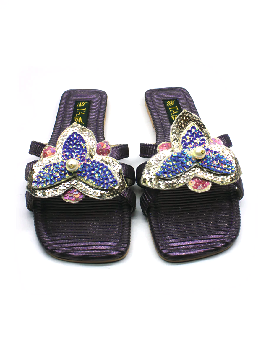 Purple Floral Fancy slippers