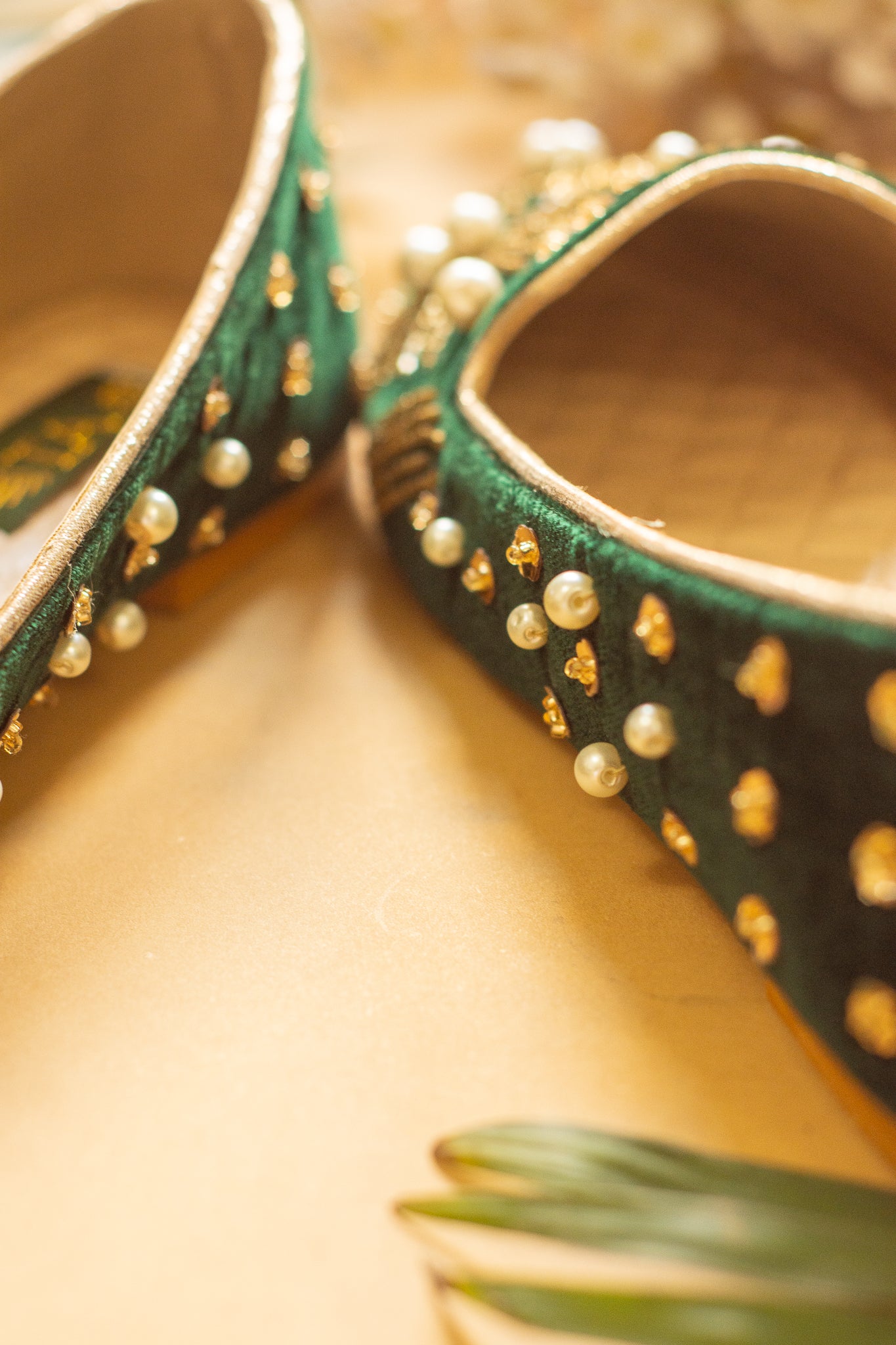 Green Handcrafted Pumps For Women's. (6789726208140)