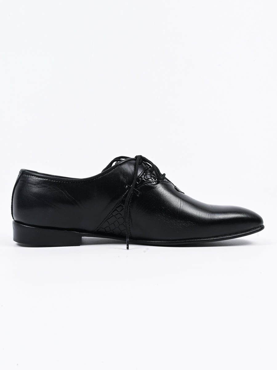 Black All Leather Formal Laces Shoes For Men's (6788967039116)