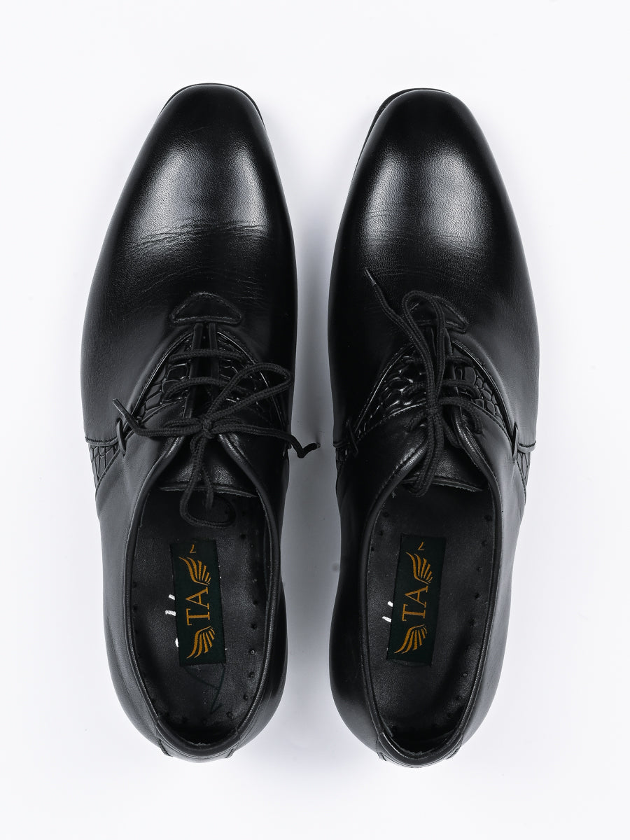 Black All Leather Formal Laces Shoes For Men's (6788967039116)