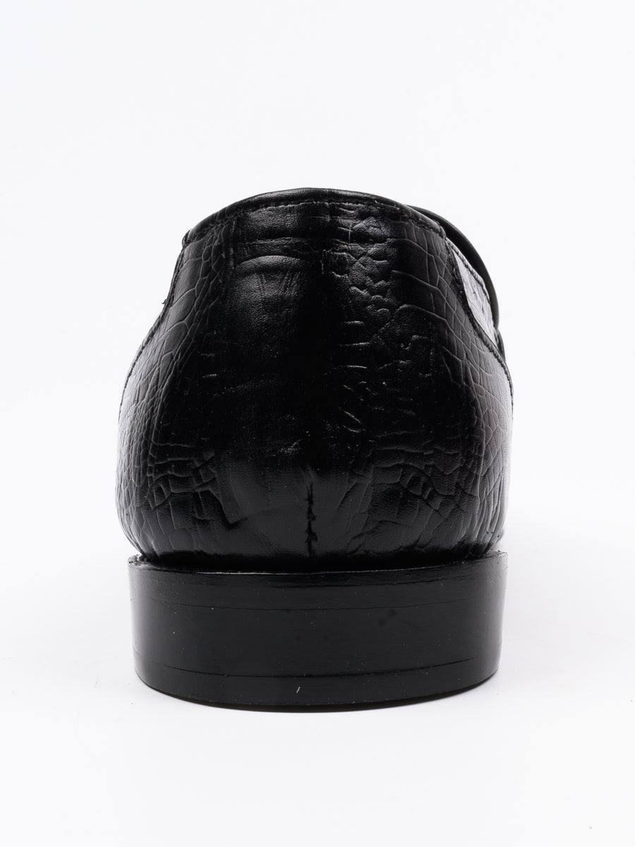 Black Formal All Leather Moccasin Shoes For Men's (6788410966156)