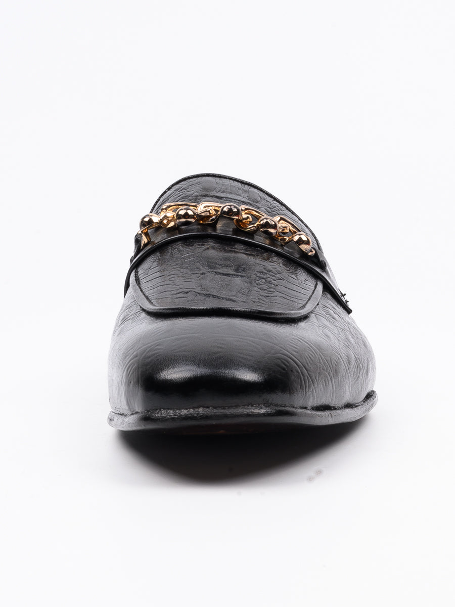 Black Formal All Leather Moccasin Shoes For Men's (6788410966156)