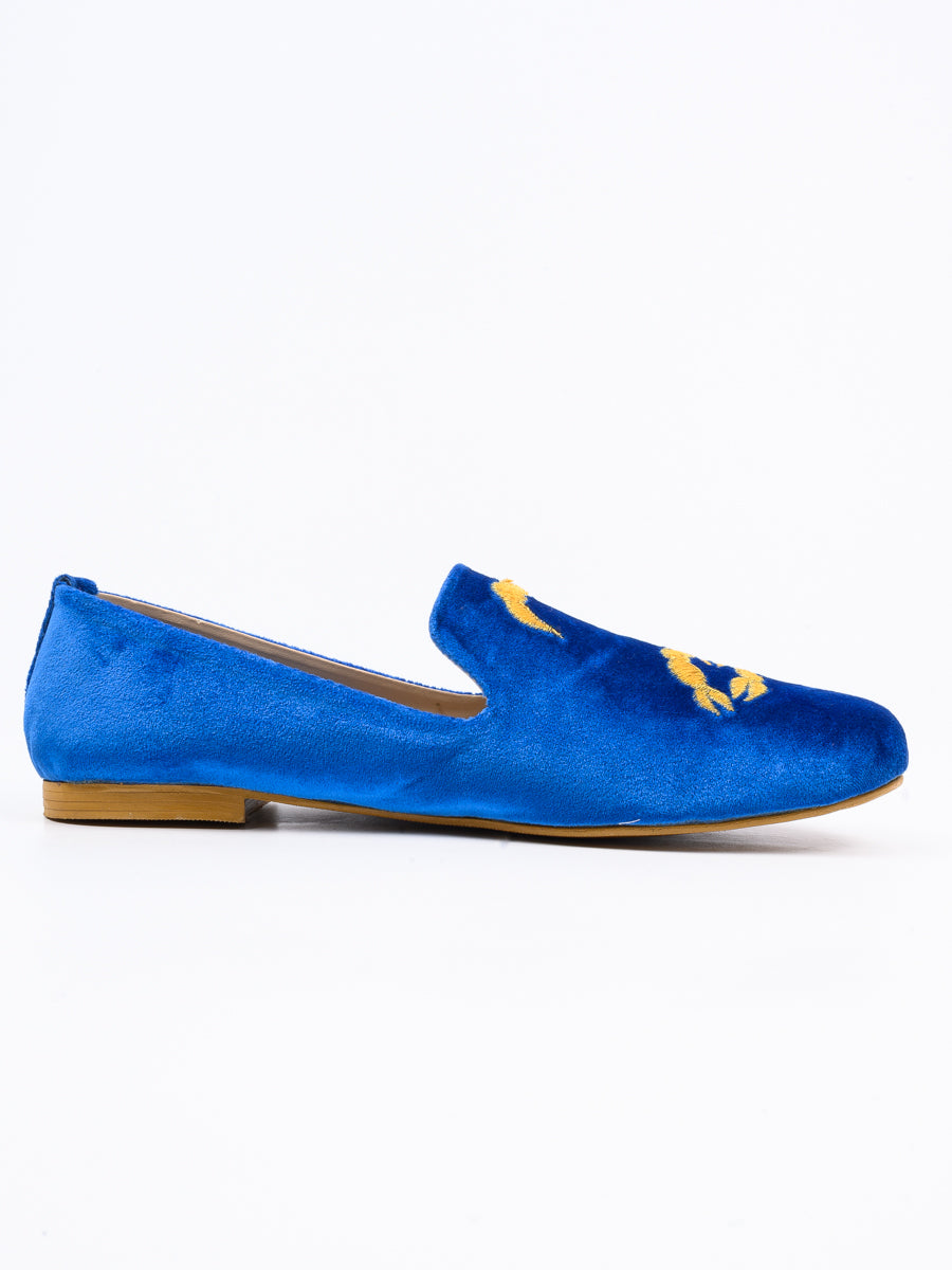 Men Blue Zodaic Signed Velvet Loafers (6831498199180)