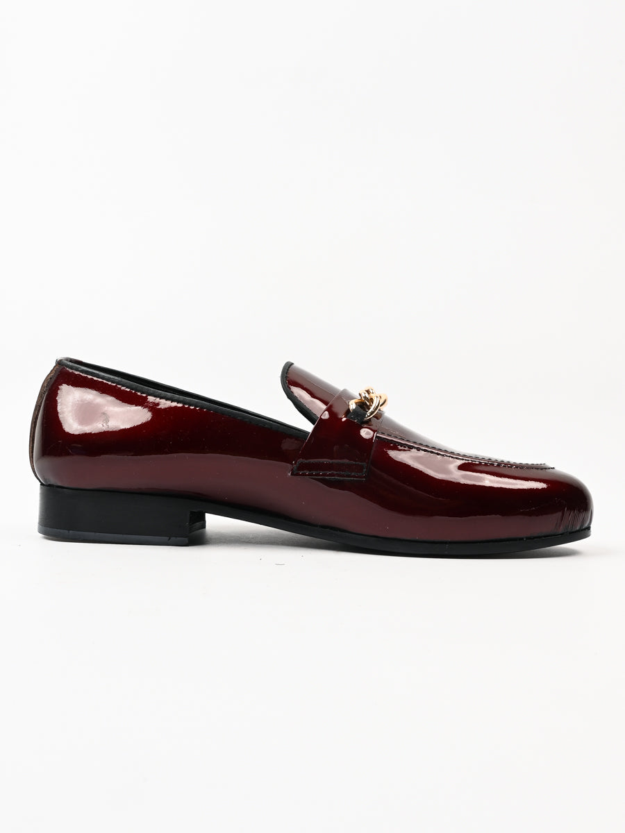 Formal All Leather Maroon Patent Shoes For Men’s (6746403405964)