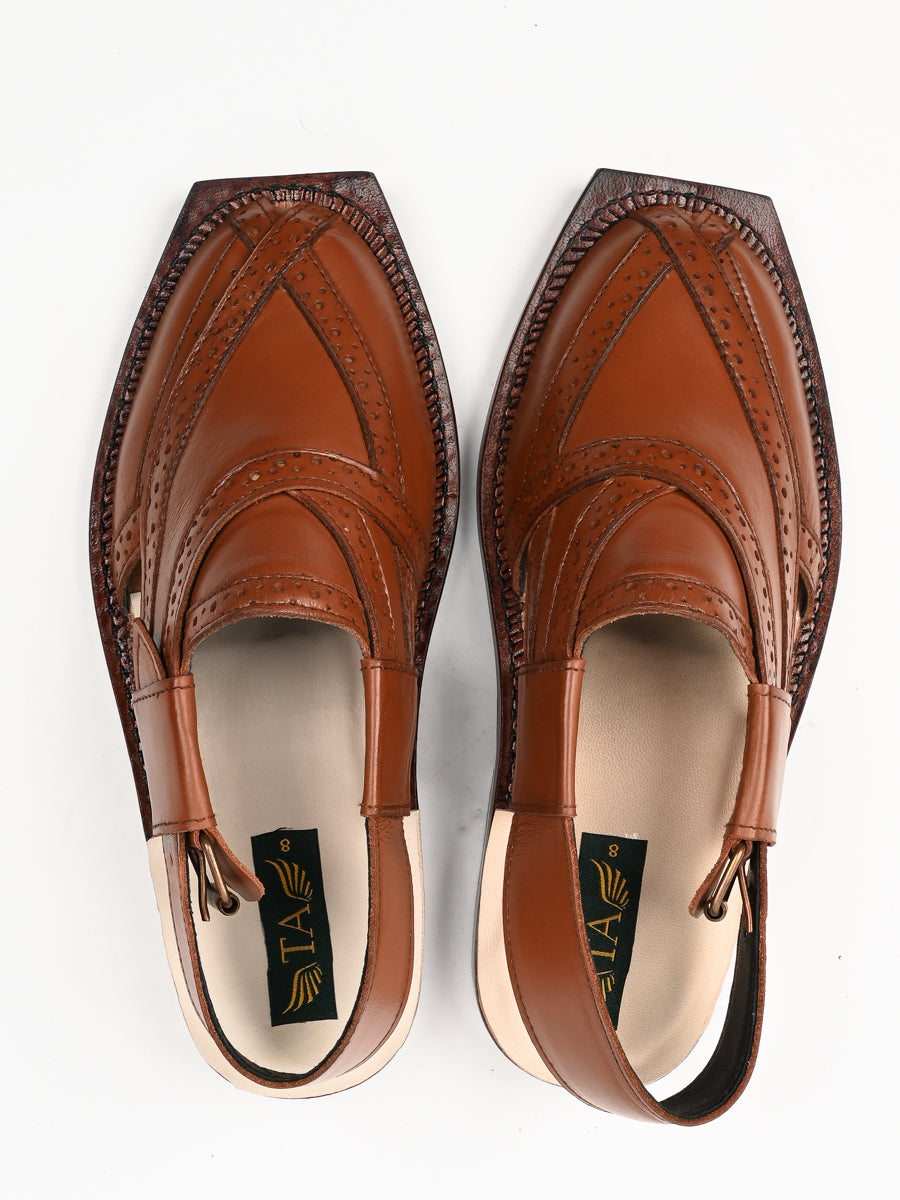 Brown Formal All Leather Peshawari For Men’s (6812764995724)