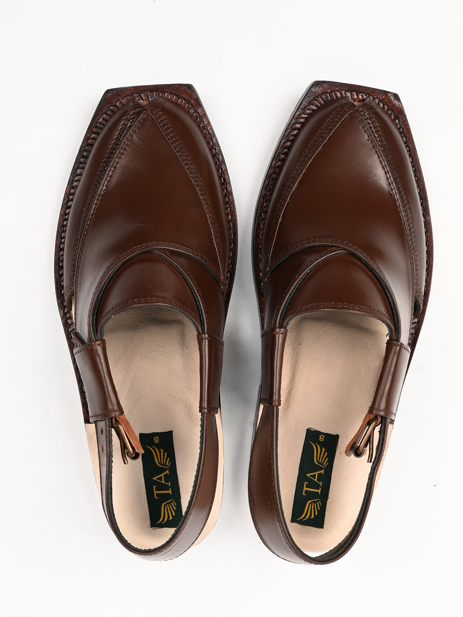 Brown Formal All Leather Peshawari Chappal For Men’s (6812744155276)