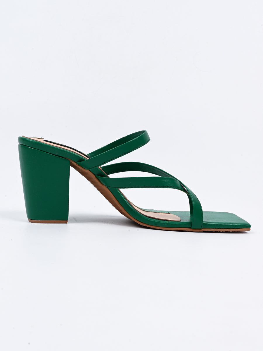 Green Block Heel Casual Slipper For Women's (6789706383500)