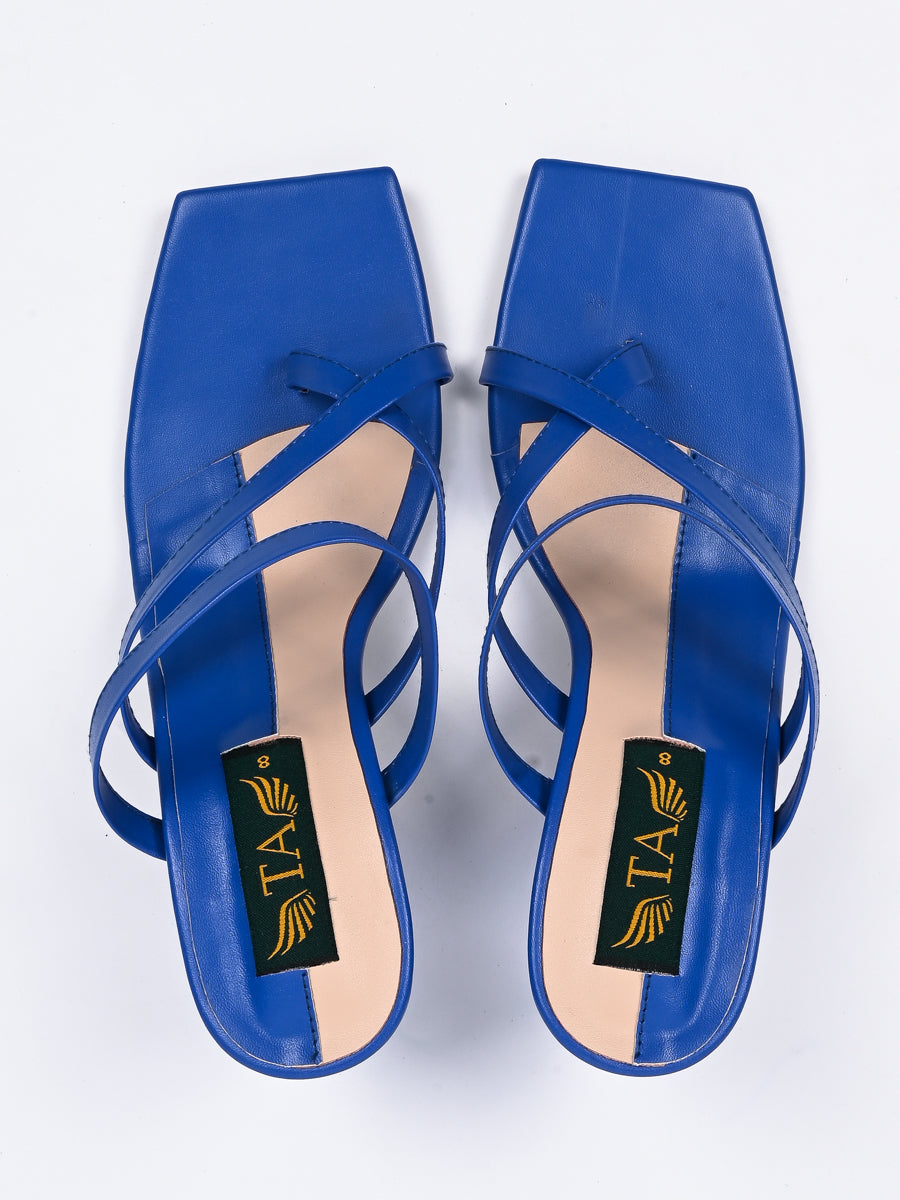 Blue Block Heel Formal Slipper For Women's (6789706580108)