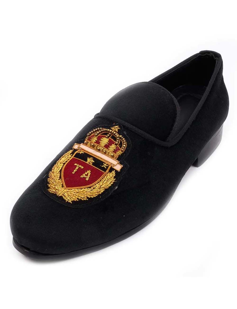 Badge Velvet Loafers