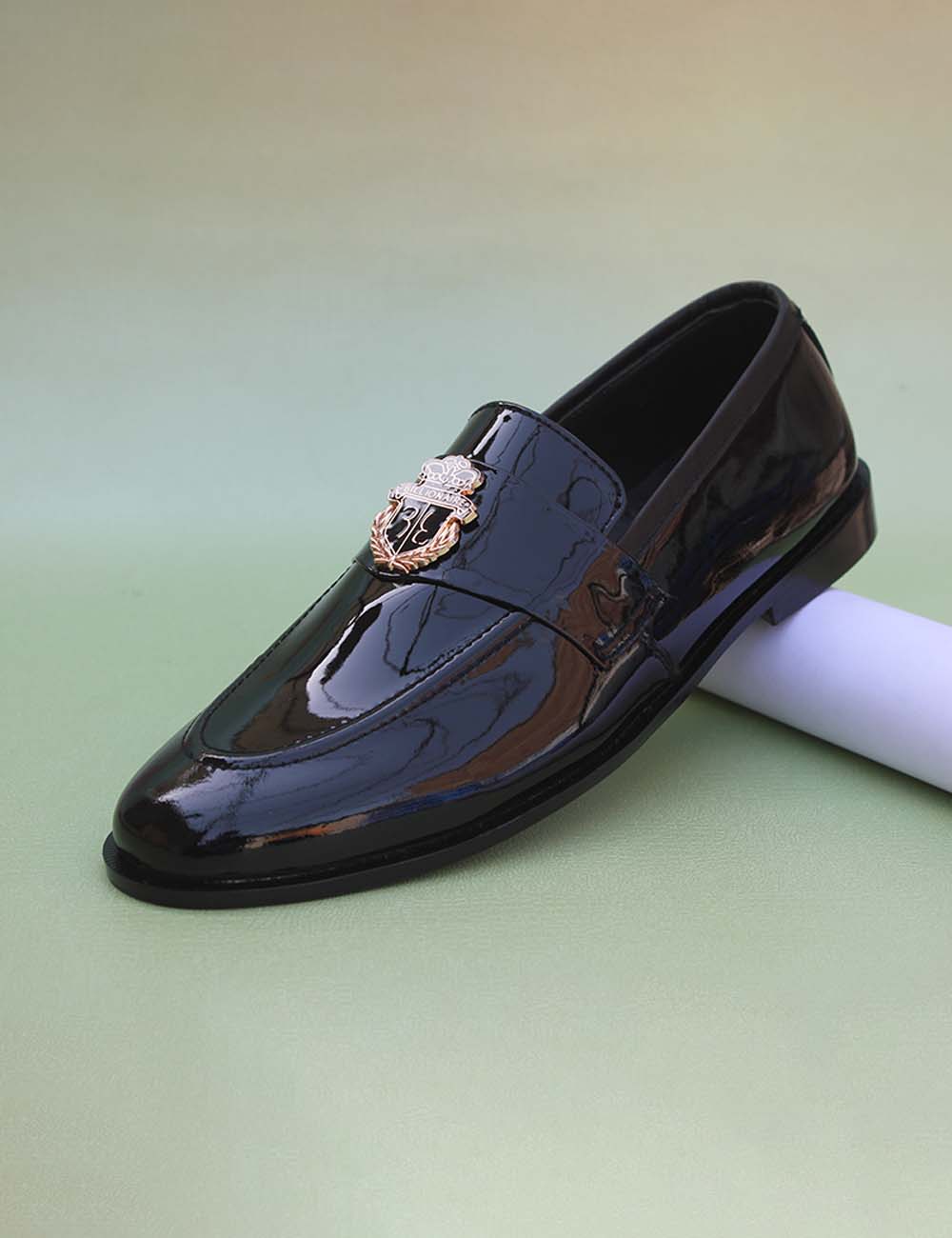 Men's Shoes With Black Shiny Leather