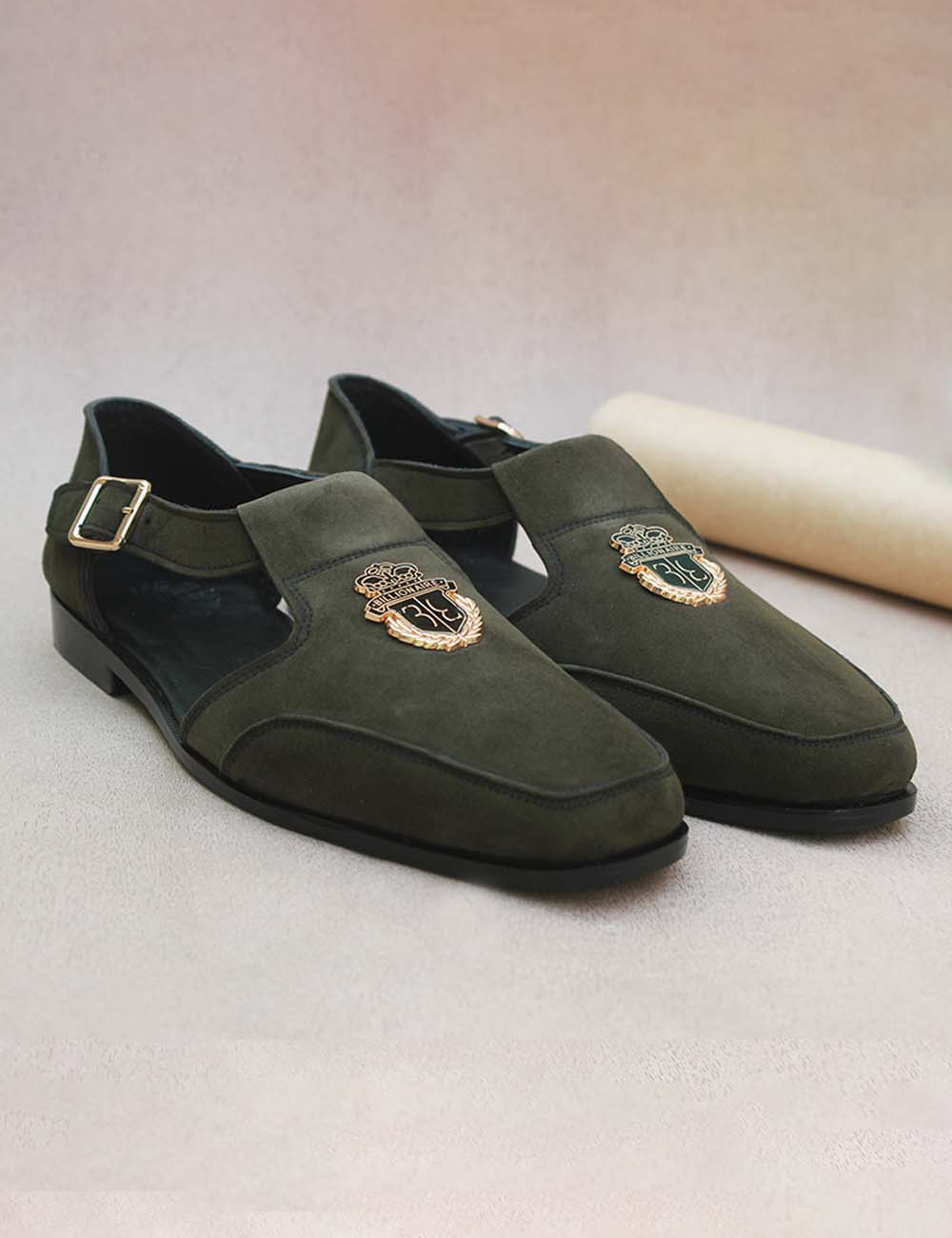 Green Suede Leather's Shoes For Men