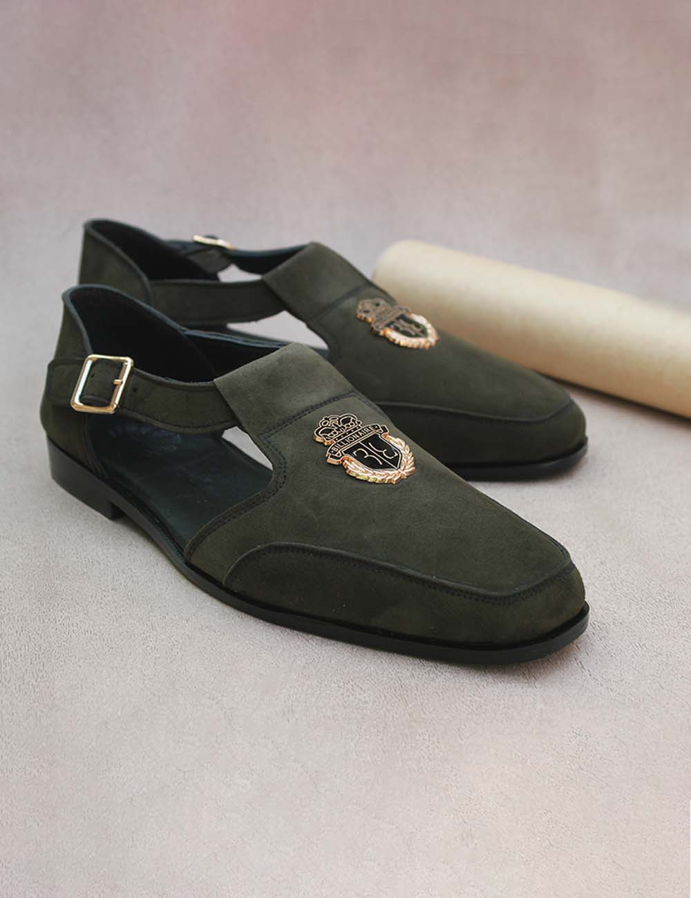Green Suede Leather's Shoes For Men