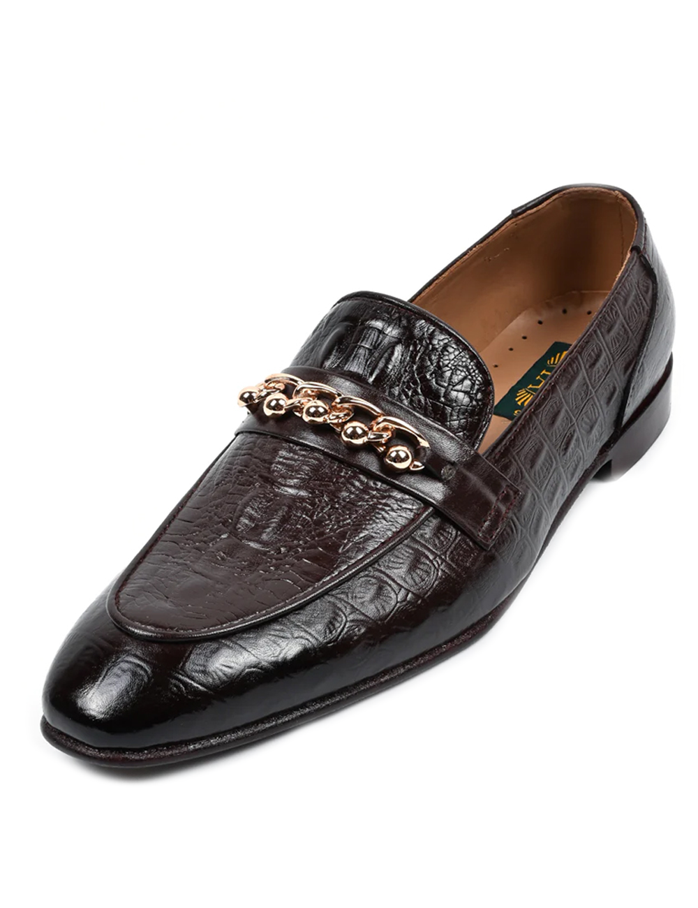 Formal Leather Chain Moccasin Shoes