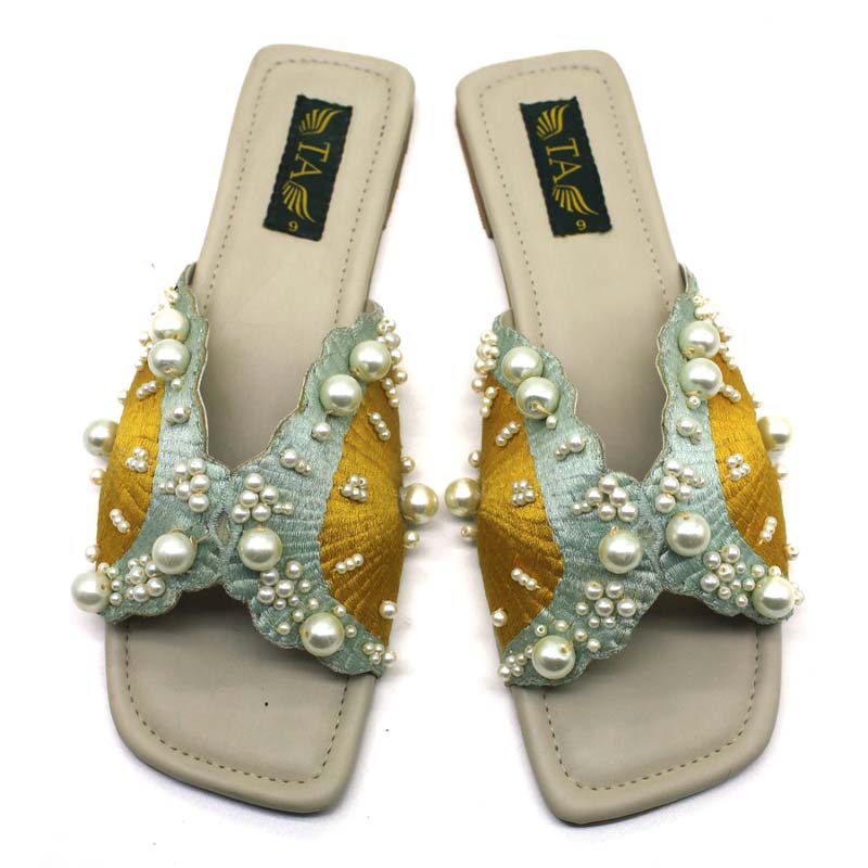 Ladies Slippers with Unique Pearl Beauty