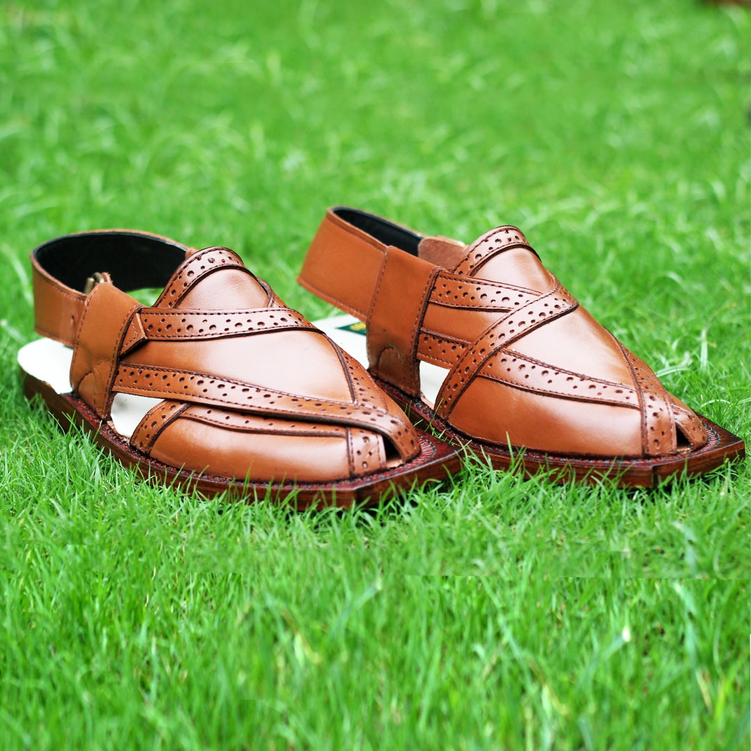 Brown Formal All Leather Peshawari For Men’s (6812764995724)